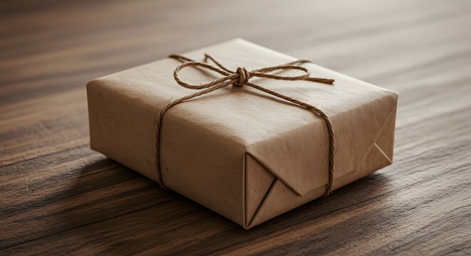 Handmade or eco-friendly gift wrapping concept for a special occasion. (AI Generated)
