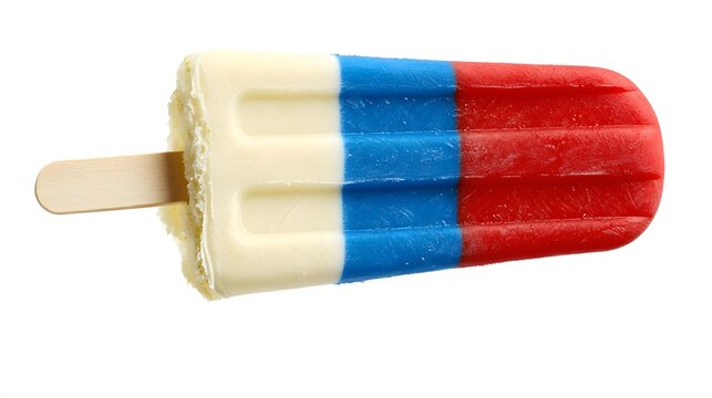 Delicious Tricolor Popsicle Ice Cream Treat on Stick