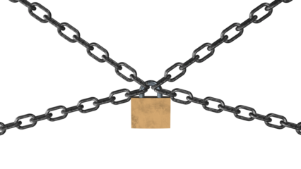 Metal chain and padlock