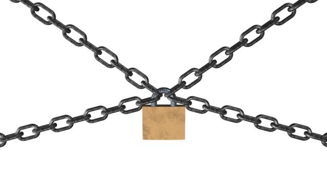 Metal chain and padlock - Powered by Adobe