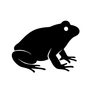 Bold Black Silhouette of Spadefoot Toad in Minimalist Style