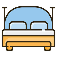 Double bed furniture icon