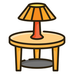 Table with lamp furniture icon
