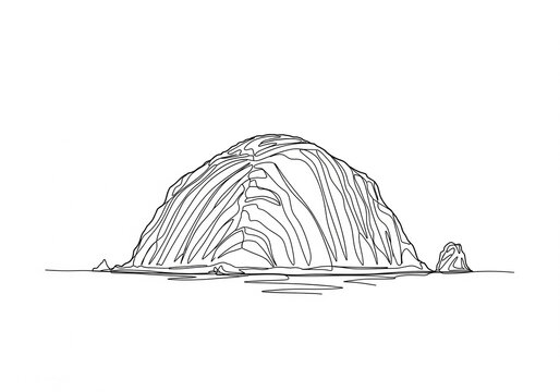 Morro Rock in United States one line drawing