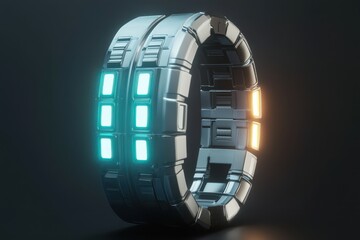 3D Model of Futuristic Soldier Wrist Communicator Device
