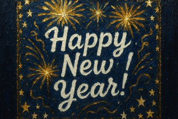 Colorful New Year Celebration with Fireworks