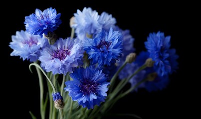 aesthetic photography of a cornflowers flowers, Generative AI