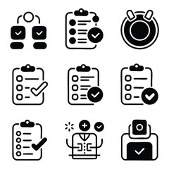 Pixel Art Checklist Icons: Task Management, Productivity, Time Management, Project Planning, Workflow, Business Icons, Checklist Symbols, Pixel Art Graphics