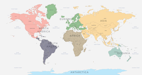World Map vector. Detailed illustration of worldmap
