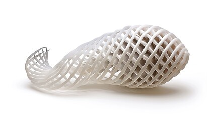 Abstract White Lattice Sculpture: A Study in Form and Texture
