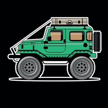 vector illustration about Car with the name jeep ready to print for stickers was created on June 9, 2025 in Cirebon, West Java, Indonesia