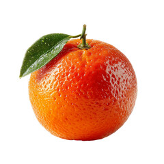 Fresh tangerine fruit with leaf citrus vitamin c food healthy eating isolated on transprint background