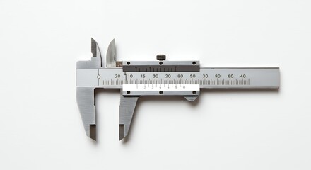 Precision measuring tool on white background