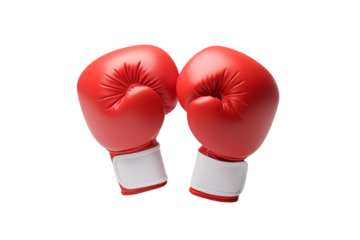 Red Boxing Gloves: Power, Strength, and Competition transparent background png