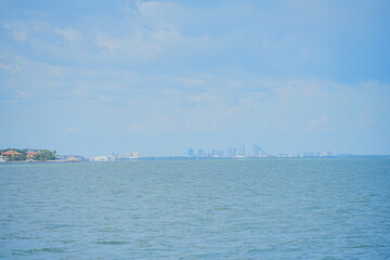 St petersburg, Florida, USA - 06 06 2025: The landscape of St petersburg downtown, harbor and pier	