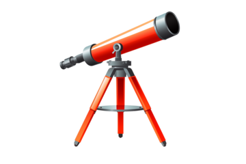 Vibrant Orange Telescope: Exploring the Cosmos transparent background png