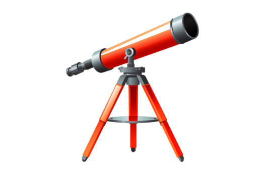 Vibrant Orange Telescope: Exploring the Cosmos transparent background png