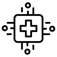 Digital healthcare line icon. Vector illustration