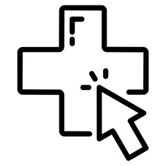 Digital healthcare line icon. Vector illustration