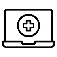 Digital healthcare line icon. Vector illustration