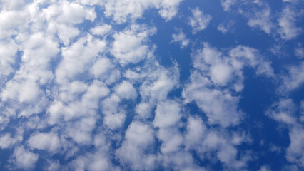 Beautiful clear blue sky and white clouds. Nature, landscape