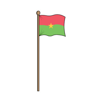 Republik Volta Hulu, Burkina Faso   flag with pole. made in indonesia, west java, cirebon'