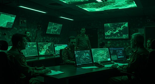 Military Command Center Strategic Operations & Tactical Decision-Making