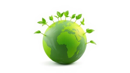 Obraz premium Green earth globe with sprouts representing environmental conservation