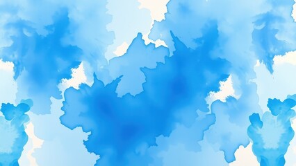 Obraz premium Abstract watercolor painting with shades of blue and white creates a dreamy effect