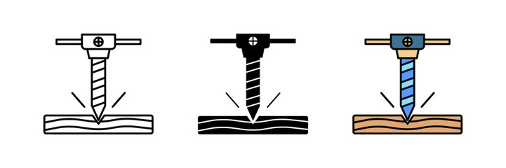 drill machine icon set. trendy and modern design