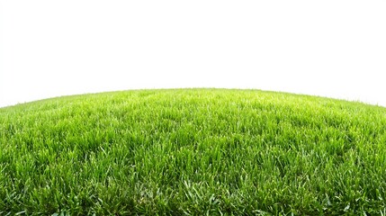 Obraz premium Lush Green Grass Field Isolated on White Background