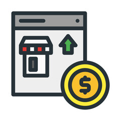 market research trends. This is a vector single icon with a filled outline style. Suitable for any purpose, such as website design, mobile app design, logo design, pattern design, etc.	