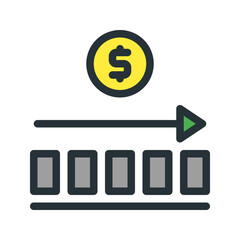 stable investment. This is a vector single icon with a filled outline style. Suitable for any purpose, such as website design, mobile app design, logo design, pattern design, etc.	