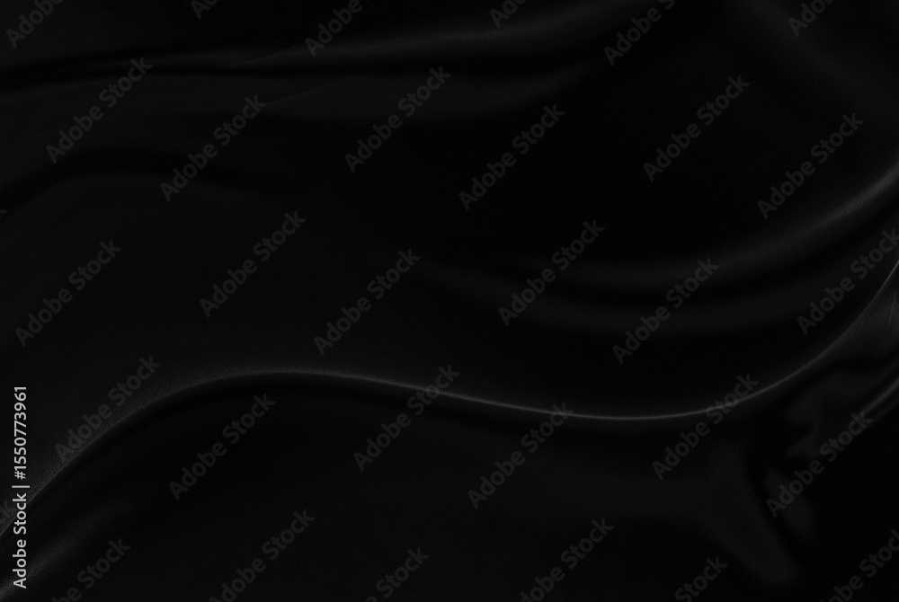 Poster Black gray satin dark fabric texture luxurious shiny that is abstract silk cloth background with patterns soft waves blur beautiful.