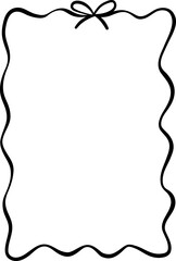 Scalloped Rectangle Frame With Bow Accent