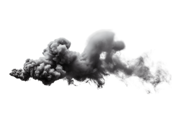 Dramatic Smoke Plume: Monochromatic Abstract Texture transparent background png