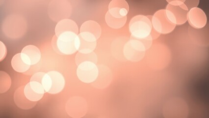Blurred bokeh lights in soft peach tones create a dreamy abstract background