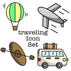travel icons set