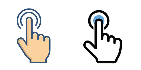 Obraz premium Click and Tap Hand Icons for User Interface