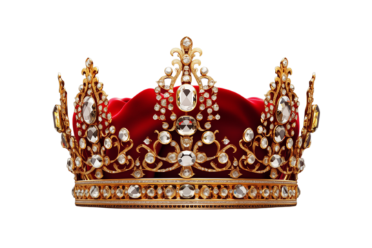 Royal Gold Crown: Majestic Symbol of Power and Royalty transparent background png
