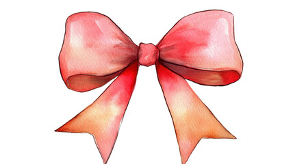 Title: Red Ribbon Bow 3D Render Icon Isolated on White Background for Decoration and Design