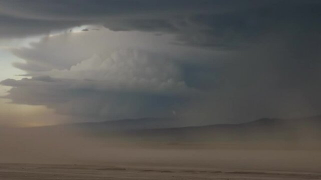 Desert Storm: Dark Clouds and Blowing Dust