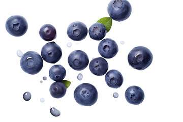Vibrant Blueberries in Motion: A Fresh Perspective transparent background png