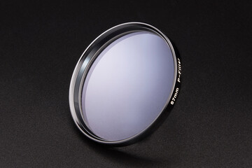 Photography Filter Ring on Black Background