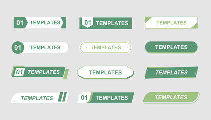 12 simple business style labels, ui bar