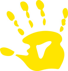 Colorful Hand drawn Hand-print Clip-art Vector