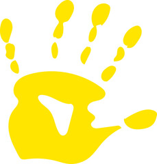 Colorful Hand drawn Hand-print Clip-art Vector