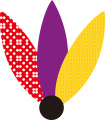 年賀状素材　羽子板の羽のカラーイラスト