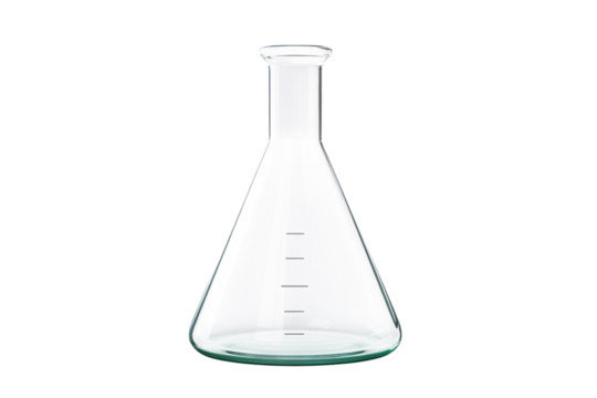 Erlenmeyer Flask: Laboratory Glassware, Scientific Equipment, Chemistry Experiment, Conical Flask, Research Tool, Glass Beaker, Science Supplies, Lab Supplies transparent background png