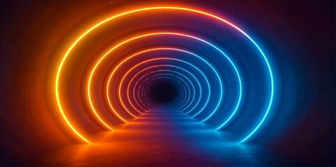 Abstract colourful background with swirling light circles, a dynamic and energetic vortex pattern